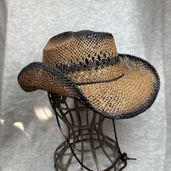 Wild Bull Co Gambler Cowboy Hat Rodeo Rigid‎ Paper Western Small S Brown México - Picture 2 of 14